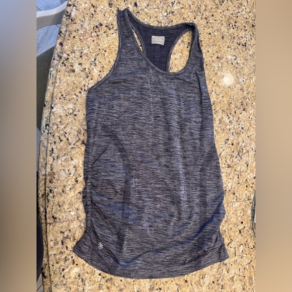 Athleta Heather Gray momentum Women's Tank Top ruched sides size large - Picture 1 of 3